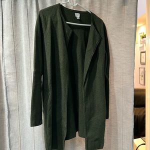 Jcrew XS Juliette Collarless sweater blazer, olive